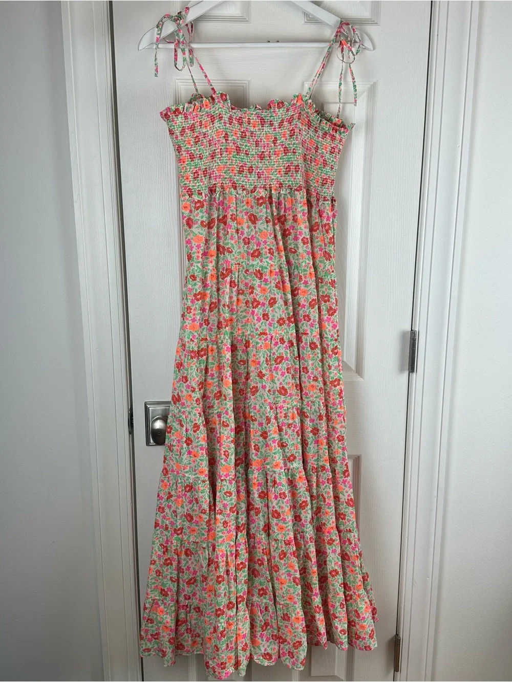 J. Crew Cotton voile smocked dress in storybook floral